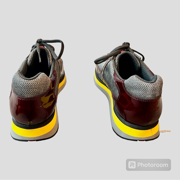 Men’s Prada Sport Patent Leather Color Block Patterned Sneakers Size 12 - Picture 6 of 10